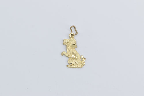 14K Dog Trick Pet Puppy Dog Trainer Canine Charm/Pendant Yellow Gold