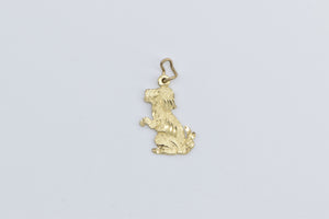 14K Dog Trick Pet Puppy Dog Trainer Canine Charm/Pendant Yellow Gold