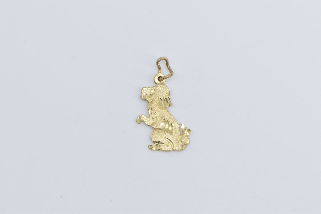 14K Dog Trick Pet Puppy Dog Trainer Canine Charm/Pendant Yellow Gold