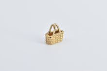 Load image into Gallery viewer, 14K Vintage 3D Picnic Woven Design Basket Charm/Pendant Yellow Gold