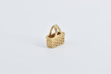 Load image into Gallery viewer, 14K Vintage 3D Picnic Woven Design Basket Charm/Pendant Yellow Gold