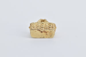 14K Vintage 3D Picnic Woven Design Basket Charm/Pendant Yellow Gold