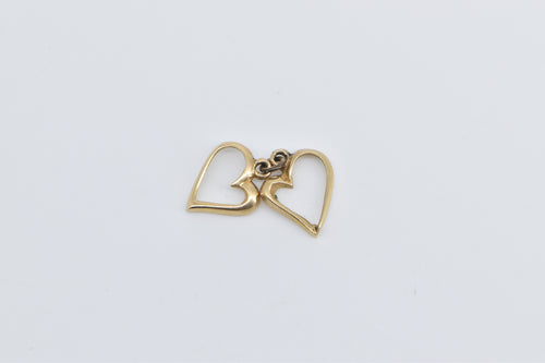 14K Two Hearts Eternal Love Symbol Romantic Charm/Pendant Yellow Gold