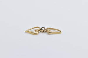 14K Two Hearts Eternal Love Symbol Romantic Charm/Pendant Yellow Gold