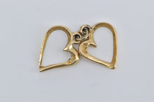 Load image into Gallery viewer, 14K Two Hearts Eternal Love Symbol Romantic Charm/Pendant Yellow Gold