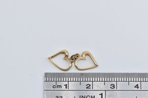 14K Two Hearts Eternal Love Symbol Romantic Charm/Pendant Yellow Gold