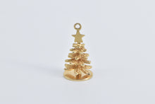 Load image into Gallery viewer, 14K 3D Pine Tree Winter Christmas Motif Holiday Charm/Pendant Yellow Gold