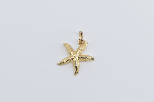 14K Sea Star Fish Ocean Beach Motif Charm/Pendant Yellow Gold