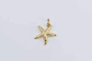 14K Sea Star Fish Ocean Beach Motif Charm/Pendant Yellow Gold