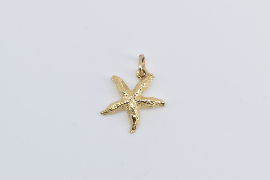 14K Sea Star Fish Ocean Beach Motif Charm/Pendant Yellow Gold