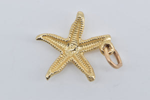 14K Sea Star Fish Ocean Beach Motif Charm/Pendant Yellow Gold