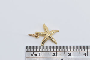 14K Sea Star Fish Ocean Beach Motif Charm/Pendant Yellow Gold