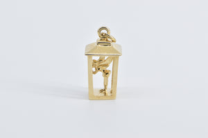 14K 3D Walt Disney Tinkerbell Peter Pan Lantern Charm/Pendant Yellow Gold