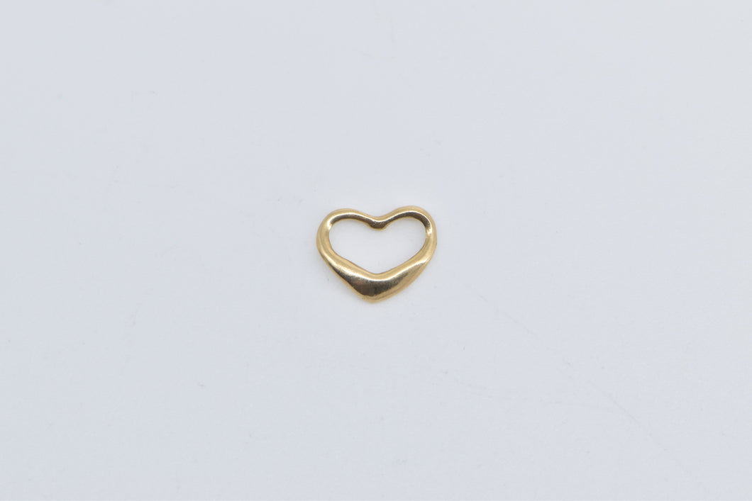 14K Heart Love Symbol Romantic Slide Charm/Pendant Yellow Gold