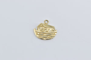 14K Noah's Ark Biblical Story Genesis Great Flood Charm/Pendant Yellow Gold