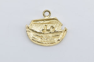 14K Noah's Ark Biblical Story Genesis Great Flood Charm/Pendant Yellow Gold