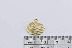 14K Noah's Ark Biblical Story Genesis Great Flood Charm/Pendant Yellow Gold