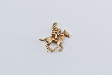 Load image into Gallery viewer, 14K Jockey Horse Racing Race Derby Charm/Pendant Yellow Gold