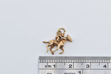 Load image into Gallery viewer, 14K Jockey Horse Racing Race Derby Charm/Pendant Yellow Gold