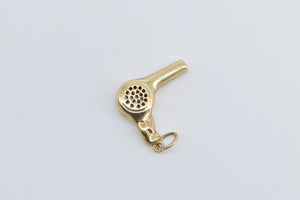 14K 3D Hair Blow Dryer Stylist Fashion Charm/Pendant Yellow Gold