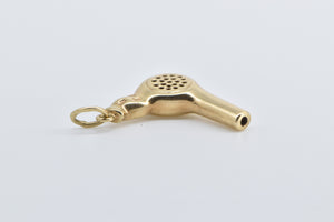 14K 3D Hair Blow Dryer Stylist Fashion Charm/Pendant Yellow Gold