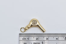 Load image into Gallery viewer, 14K 3D Hair Blow Dryer Stylist Fashion Charm/Pendant Yellow Gold