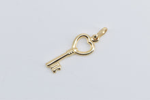 Load image into Gallery viewer, 14K Heart Skeleton Key Love Loyalty Symbol Charm/Pendant Yellow Gold