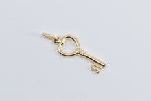 Load image into Gallery viewer, 14K Heart Skeleton Key Love Loyalty Symbol Charm/Pendant Yellow Gold