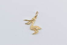 Load image into Gallery viewer, 14K Pelican Coastal Bird 3D Animal Charm/Pendant Yellow Gold