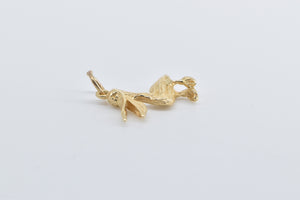 14K Pelican Coastal Bird 3D Animal Charm/Pendant Yellow Gold