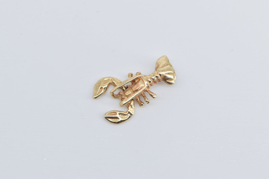 14K 3D Articulated Lobster Ocean Animal Charm/Pendant Yellow Gold