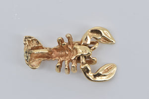 14K 3D Articulated Lobster Ocean Animal Charm/Pendant Yellow Gold