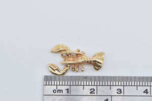 14K 3D Articulated Lobster Ocean Animal Charm/Pendant Yellow Gold