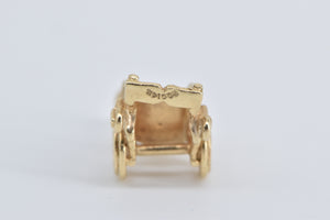 14K 3D Wheelchair Vintage Disability Charm/Pendant Yellow Gold