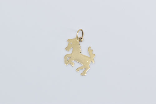 14K Reared Up Horse Pony Stallion Charm/Pendant Yellow Gold