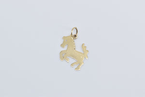 14K Reared Up Horse Pony Stallion Charm/Pendant Yellow Gold