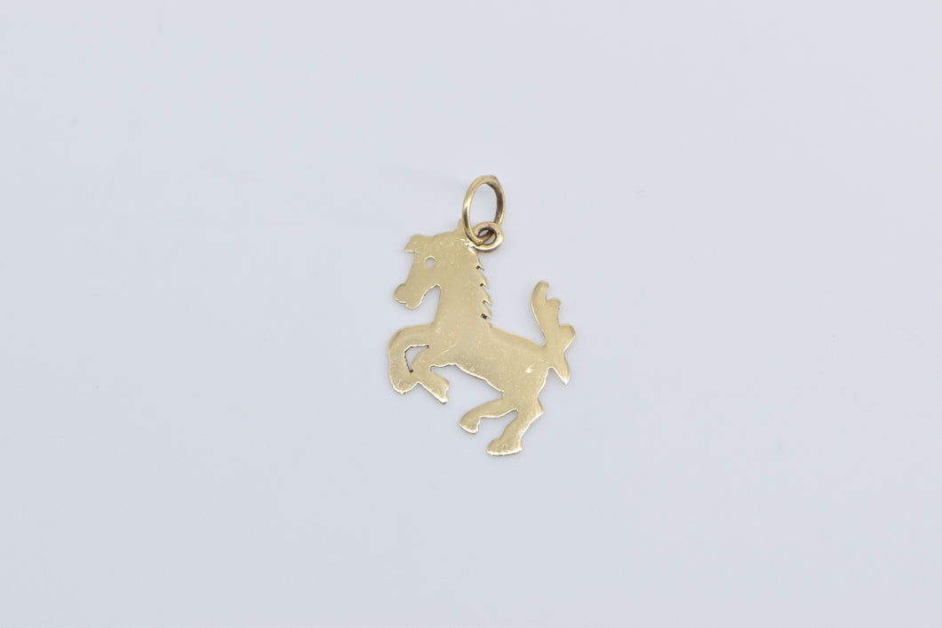 14K Reared Up Horse Pony Stallion Charm/Pendant Yellow Gold