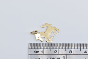 14K Reared Up Horse Pony Stallion Charm/Pendant Yellow Gold