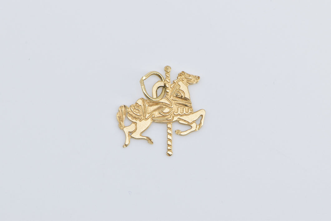 14K Carousel Horse Carnival Horse Animal Charm/Pendant Yellow Gold