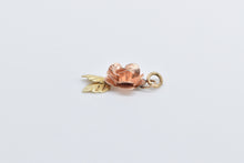 Load image into Gallery viewer, 10K 3D Rose Flower Two Tone Vintage Charm/Pendant Yellow Gold