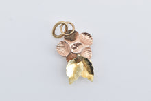 Load image into Gallery viewer, 10K 3D Rose Flower Two Tone Vintage Charm/Pendant Yellow Gold