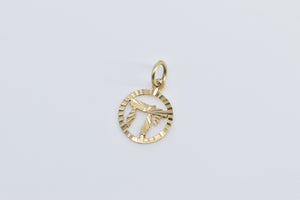 14K Chai Diamond Cut Life Symbol Hebrew Word Charm/Pendant Yellow Gold