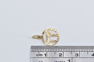 14K Chai Diamond Cut Life Symbol Hebrew Word Charm/Pendant Yellow Gold