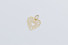 Load image into Gallery viewer, 14K Filigree Heart Love Symbol Romantic Charm/Pendant Yellow Gold