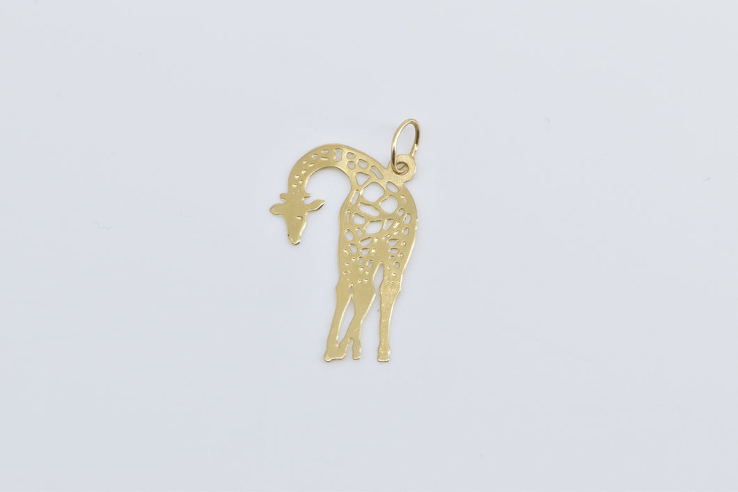 14K Giraffe Safari African Animal Pierced Charm/Pendant Yellow Gold