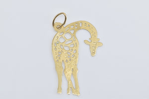 14K Giraffe Safari African Animal Pierced Charm/Pendant Yellow Gold