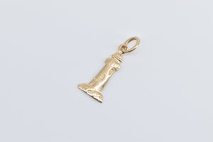 14K Lighthouse Beach Coastal Architecture Beach Charm/Pendant Yellow Gold