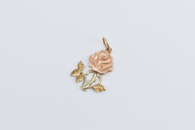 Load image into Gallery viewer, 14K Black Hills Rose Flower Tri Tone Vintage Charm/Pendant Yellow Gold