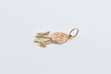 Load image into Gallery viewer, 14K Black Hills Rose Flower Tri Tone Vintage Charm/Pendant Yellow Gold