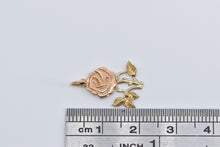 Load image into Gallery viewer, 14K Black Hills Rose Flower Tri Tone Vintage Charm/Pendant Yellow Gold